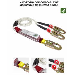 Linea de vida amortiguador cuerda trenzada doble gancho 1